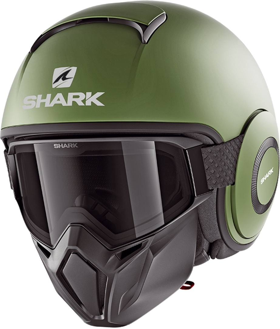 Шлем Shark Street-Drak Blank Mat со съемной подкладкой, зеленый шлем street drak blank jet shark светло серый