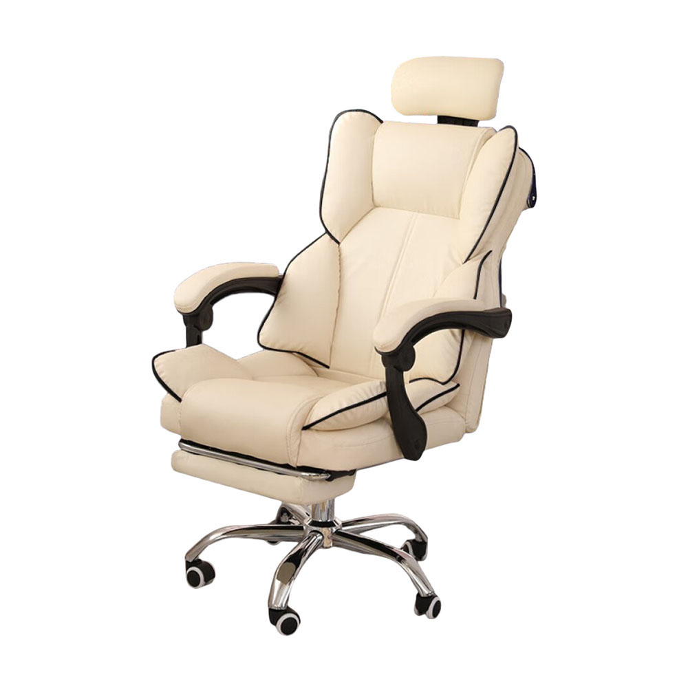 Игровое кресло Insdea HDA022-IV, губка, сталь, с подставкой для ног, белый/черный