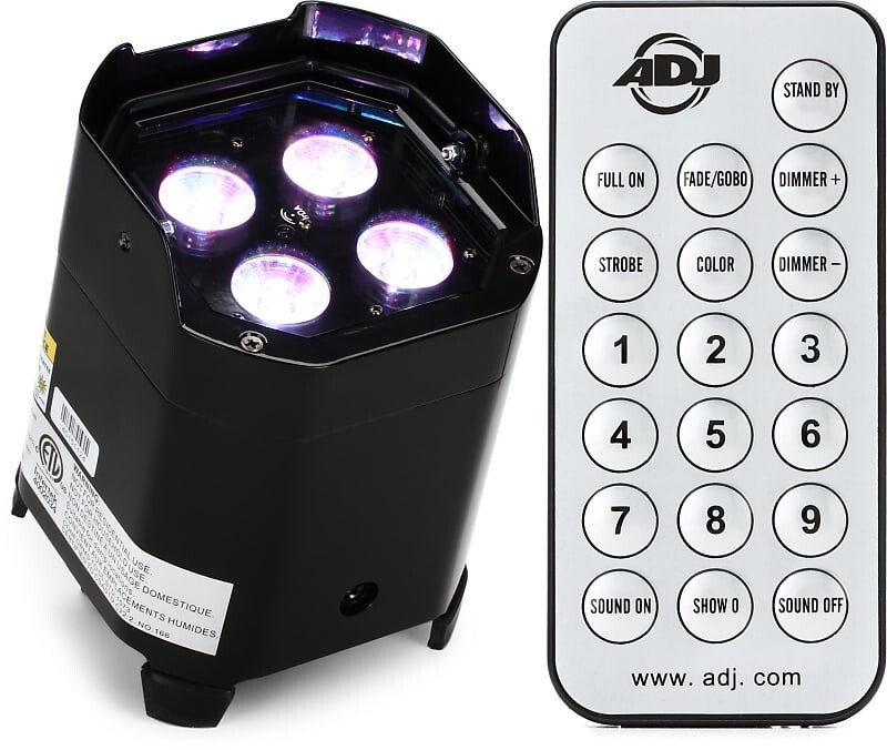 

Комплект ADJ Element Hex RGBAW+UV Wireless Par с универсальным инфракрасным пультом дистанционного управления ADJ UC-IR American DJ ELE001=1 UC IR=1