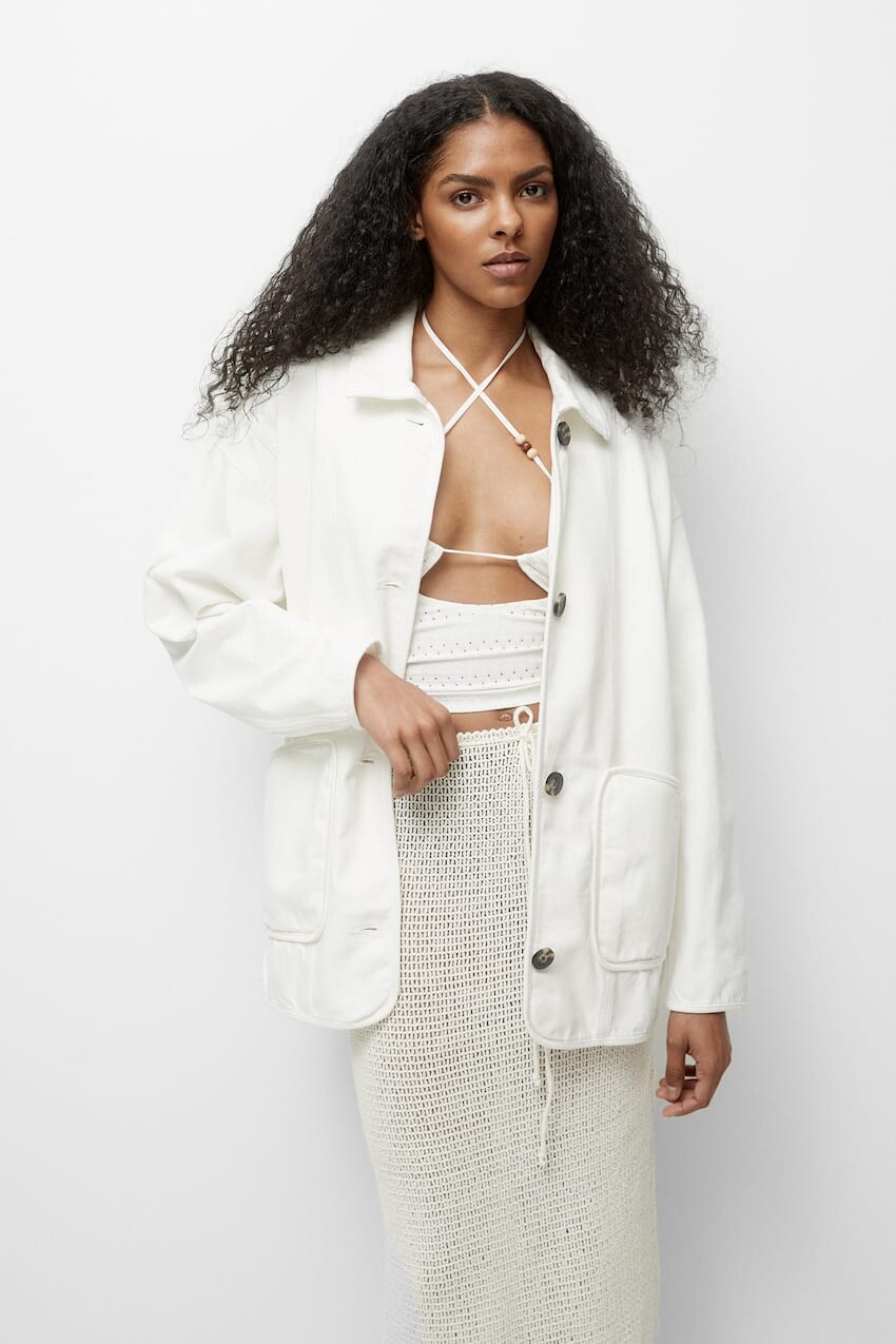 

Базовая верхняя рубашка Pull&Bear, белый