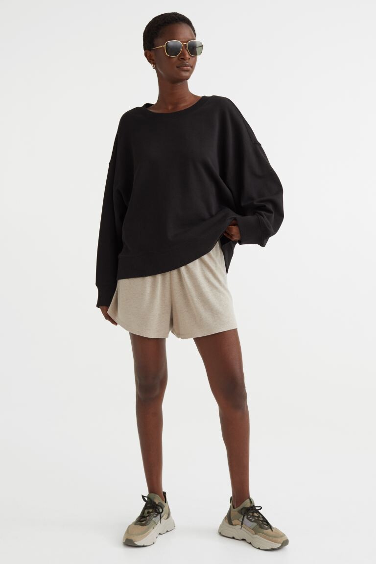 

Шорты из смесового льна H&M, бежевый