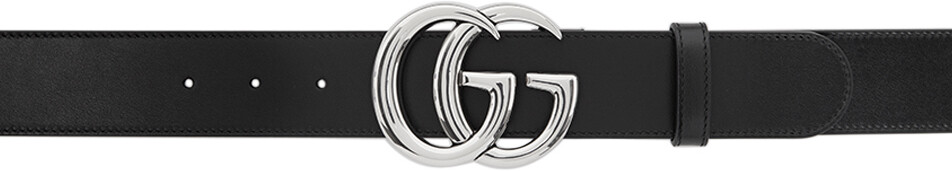 

Черный широкий ремень с узором GG Marmont Gucci