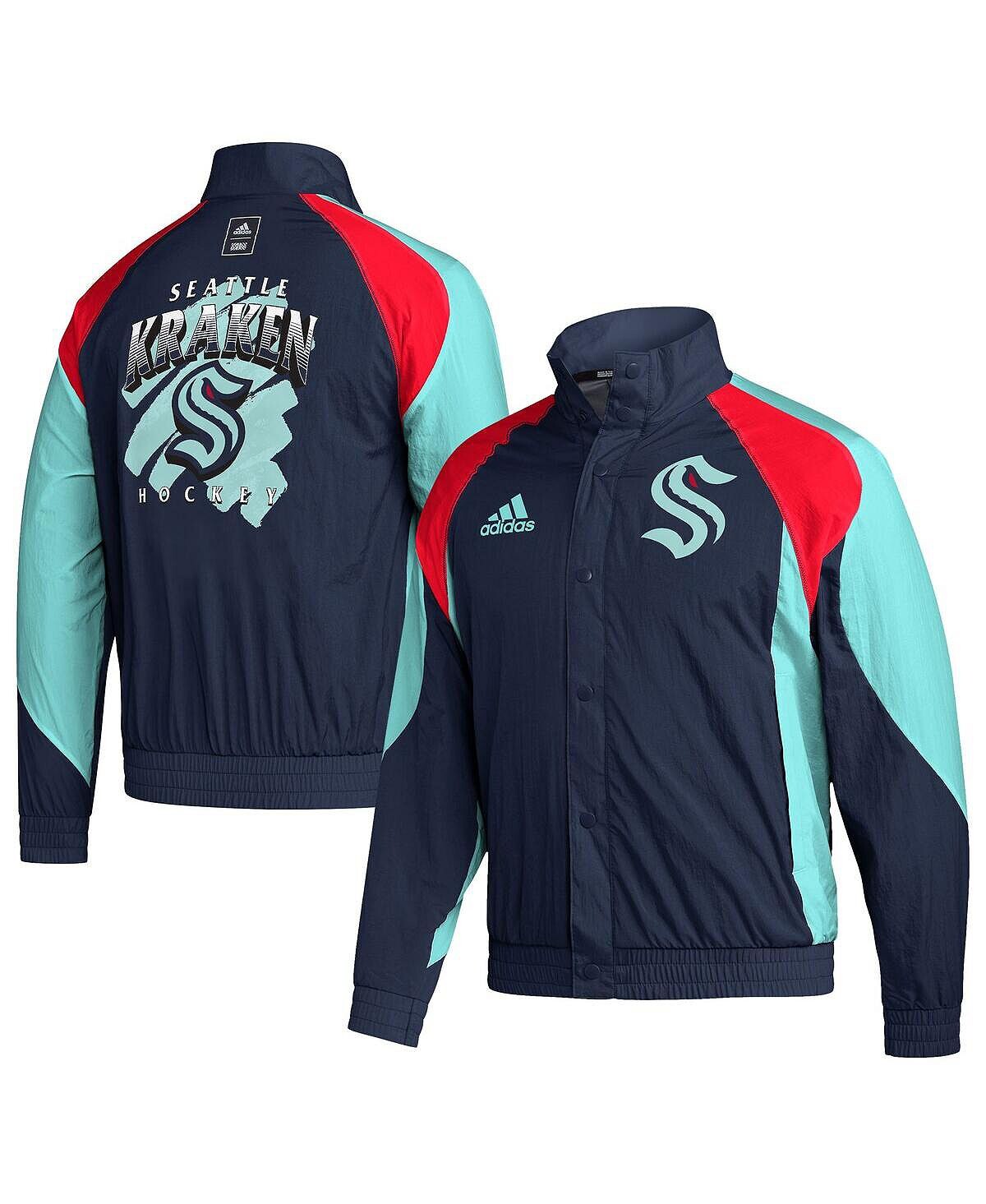 

Мужская темно-синяя куртка seattle kraken reverse retro 2.0 full-snap adidas, синий