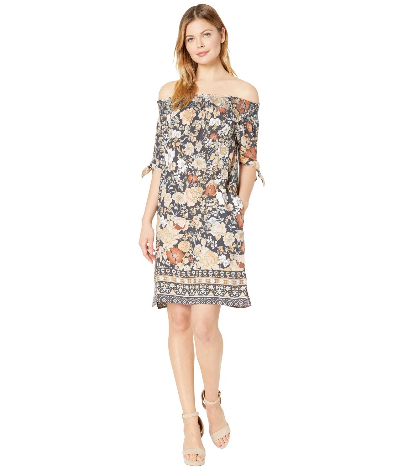 

Платье Tribal, On & Off-Shoulder Dress