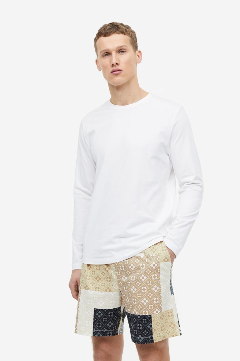 

Пижамные шорты стандартной посадки H&M, бежевый/колор-блок