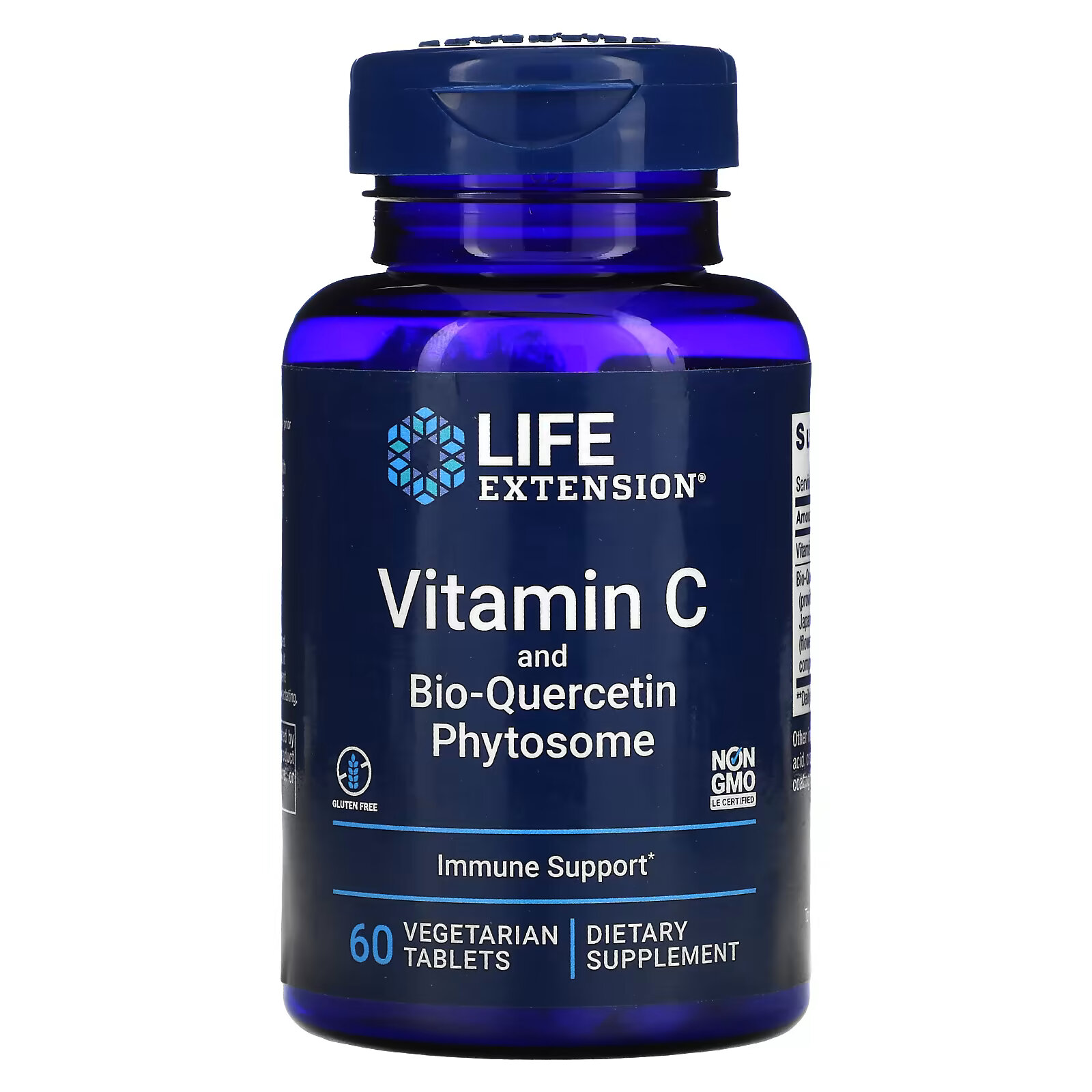 Life Extension, Витамин C с фитосомами биокверцетина, 60 вегетарианских таблеток витамин с и био кверцетин 60 вегетарианских таблеток life extension