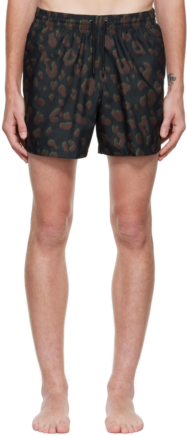 

Черные плавки с леопардовым принтом Dries Van Noten