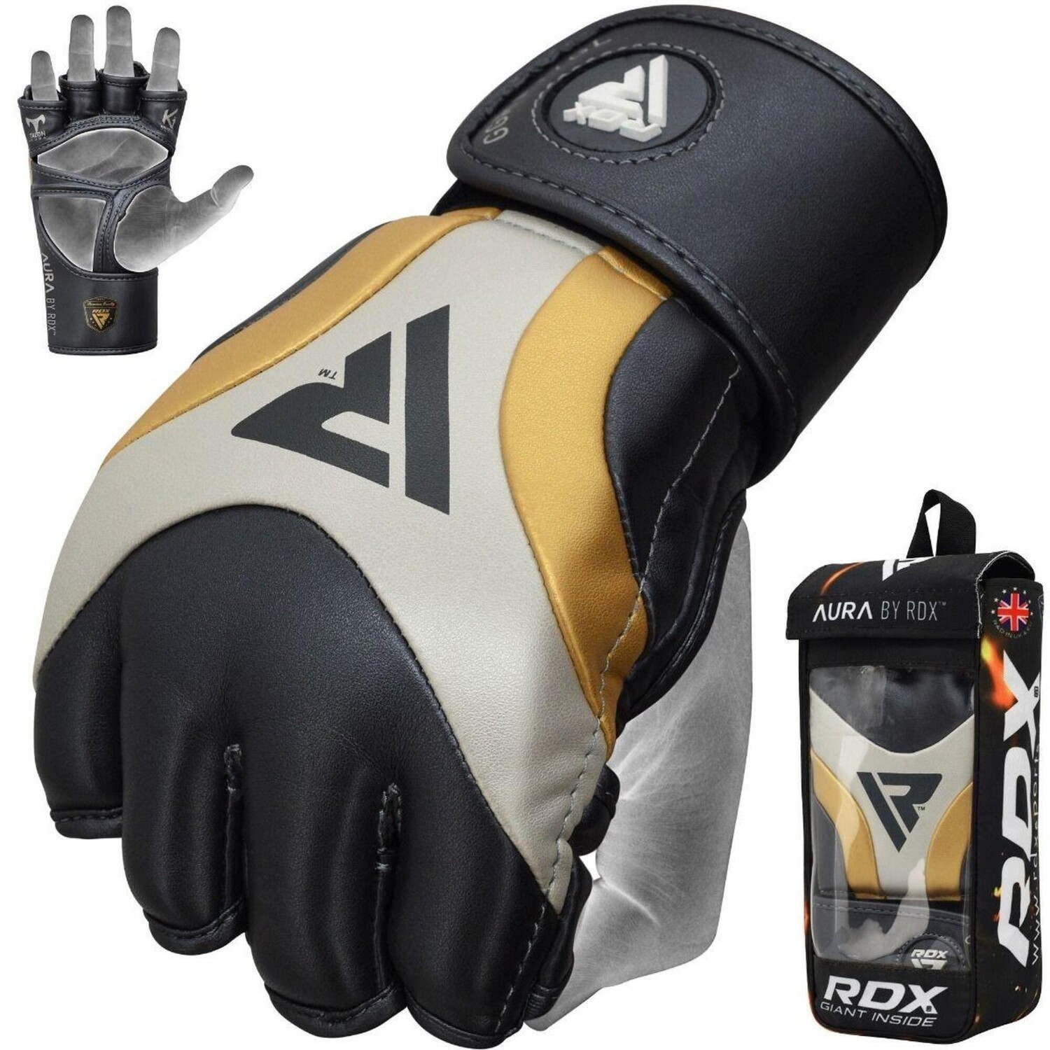 

Перчатки для захвата T17 Aura | ММА — черный/золотой RDX SPORTS