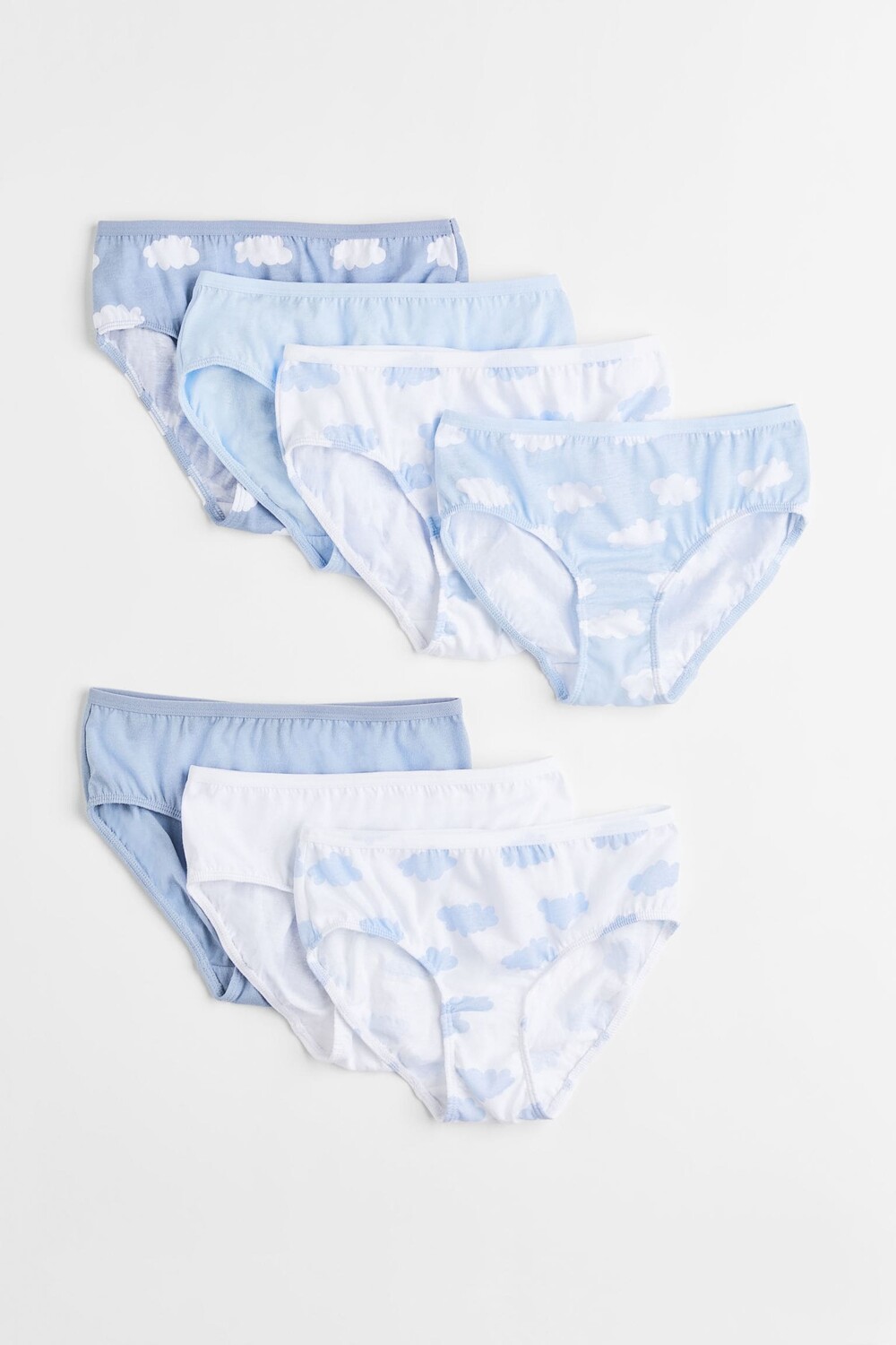 

7 пар хлопковых трусов H&M Clouds, голубой