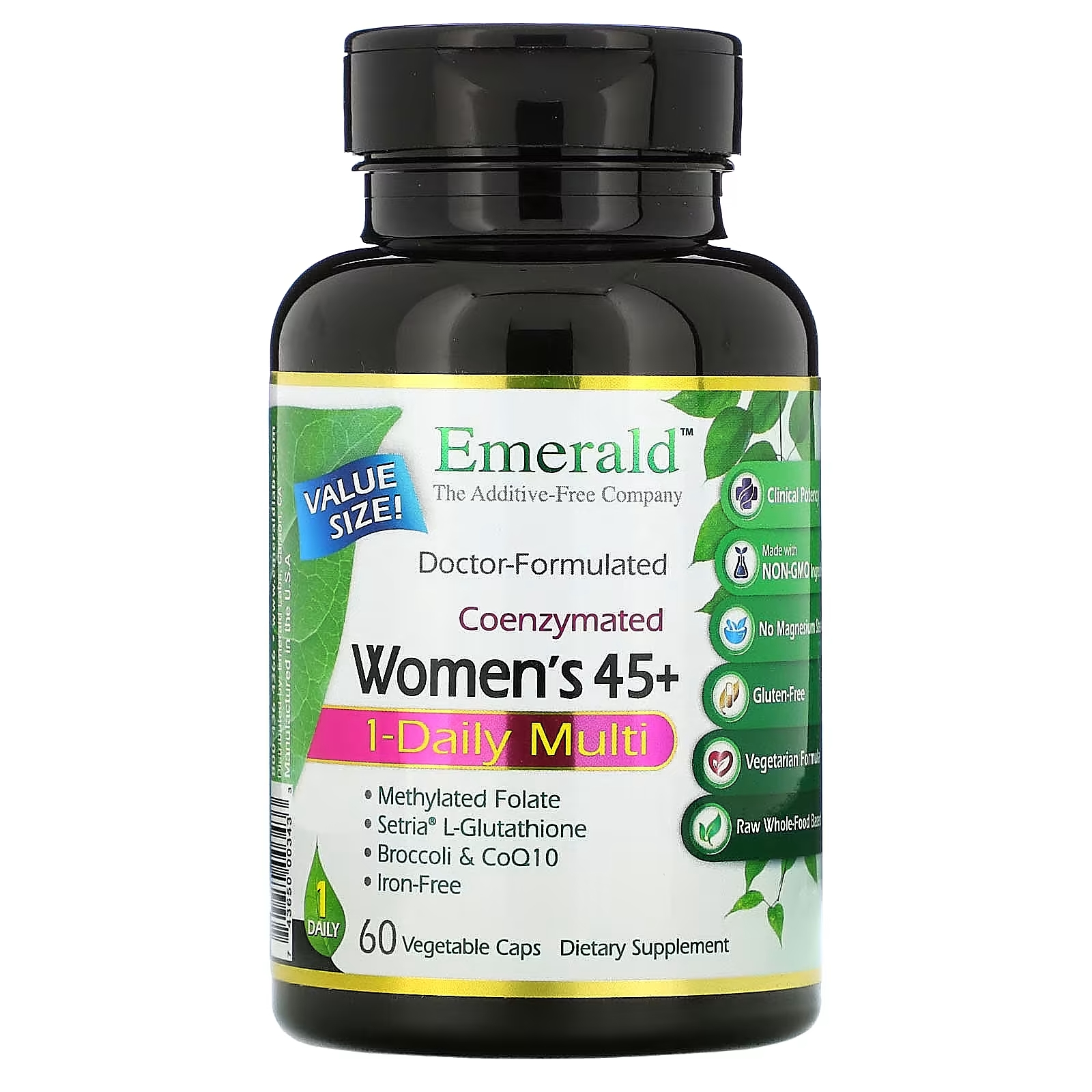 Мультивитаминный Комплекс для Женщин от 45 лет Emerald Laboratories, 60 вегетарианских капсул мультивитаминный комплекс для мужчин старше 45 лет emerald laboratories 60 вегетарианских капсул