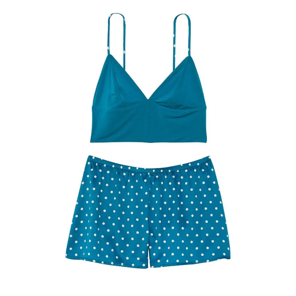 

Пижама Victoria's Secret Modal Cropped Cami Satin, бирюзовый