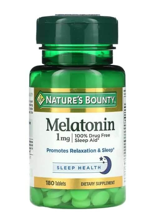 Мелатонин, Nature's Bounty, 1 мг, 180 таблеток мелатонин nature s bounty со вкусом натуральной вишни 45 таблеток