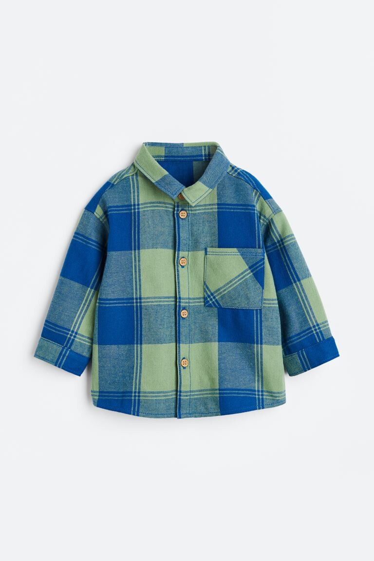 

Фланелевая рубашка H&M, зеленая/синяя клетка