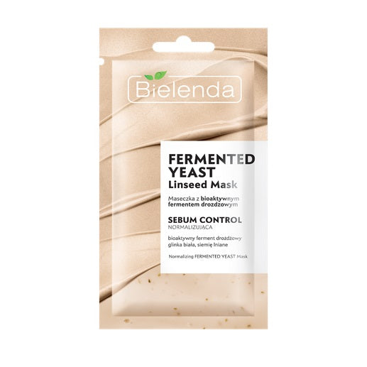Bielenda Fermented Yeast Linseed Mask Нормализующая маска с биоактивной дрожжевой закваской 8г уход за лицом kora маска себобаланс с пребиотиком для жирной проблемной и комбинированной кожи