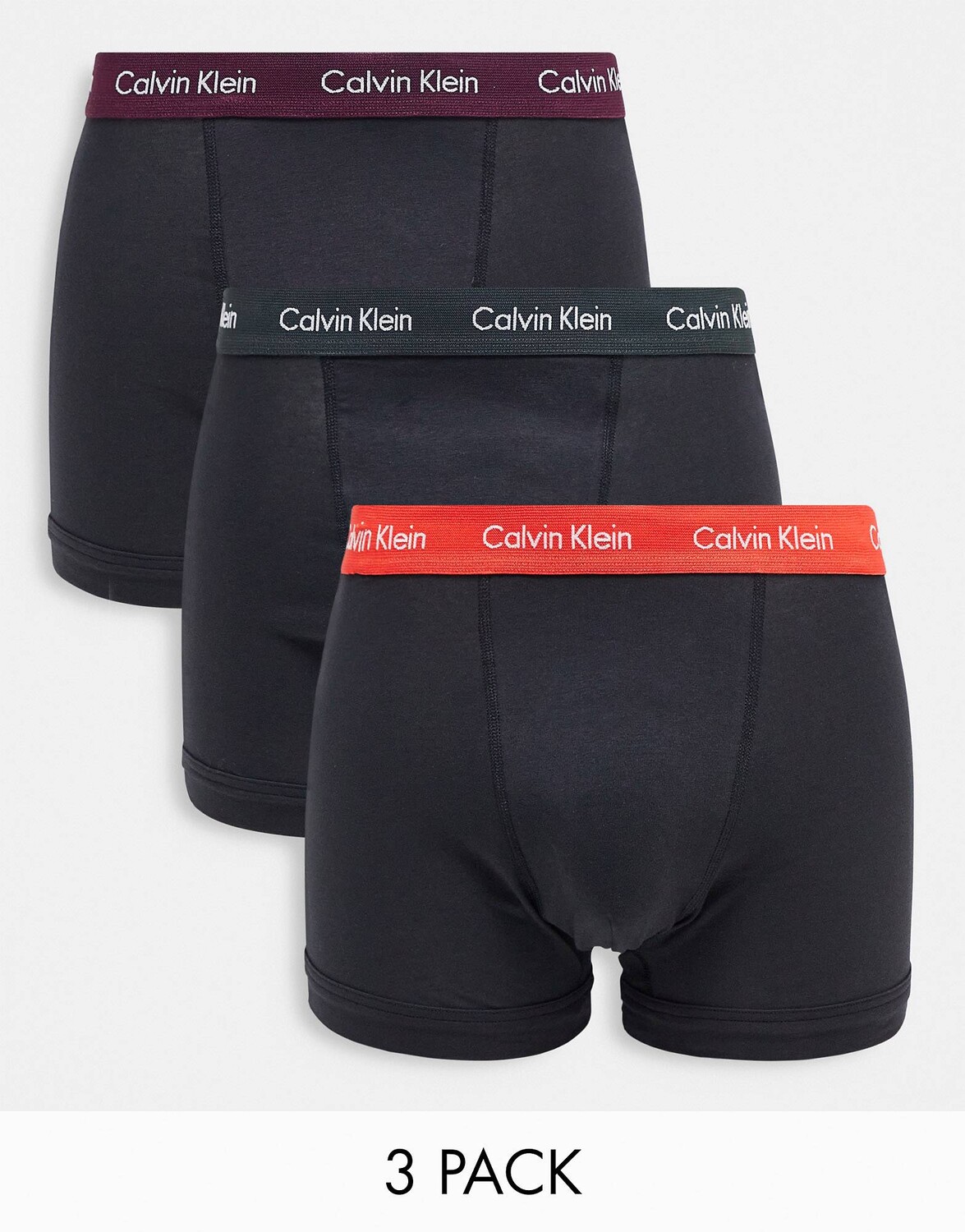 

Комплект из 3 пар трусов Calvin Klein черного цвета с контрастным поясом