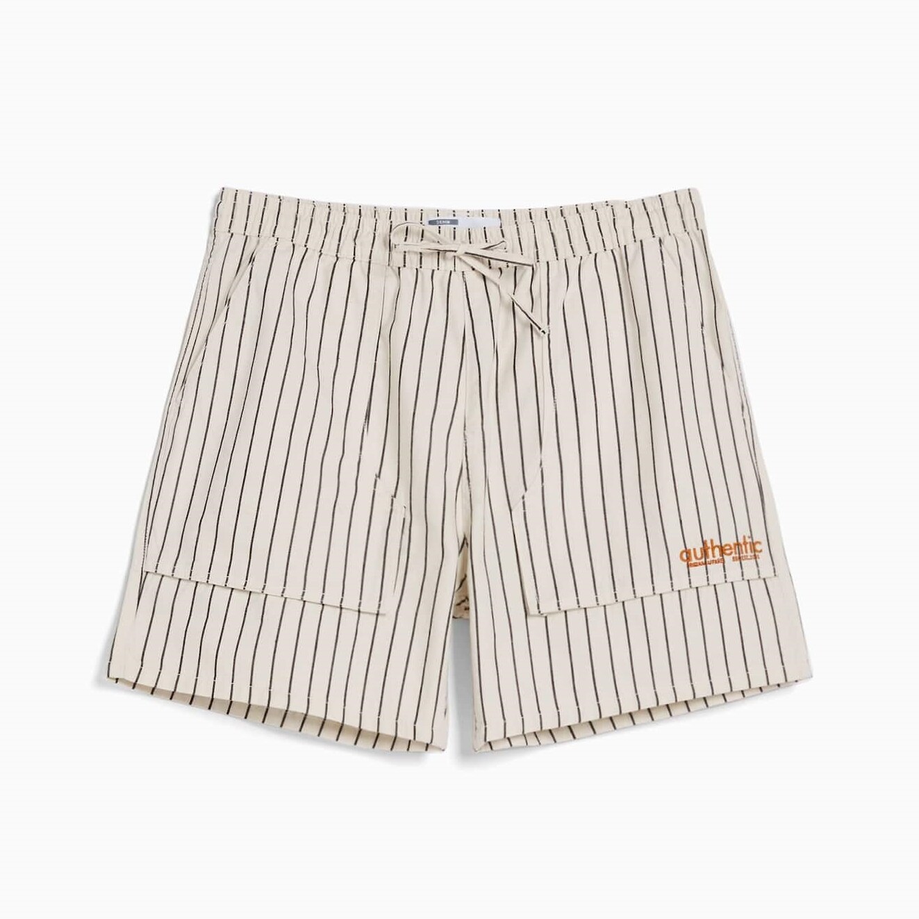 

Шорты Bershka Retro Sporty Striped Denim Jogger Bermuda, кремовый