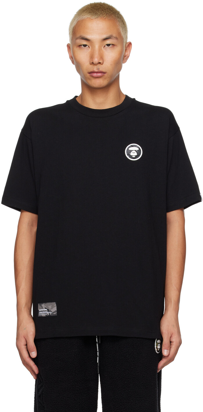 

Черная футболка с нашивками AAPE by A Bathing Ape