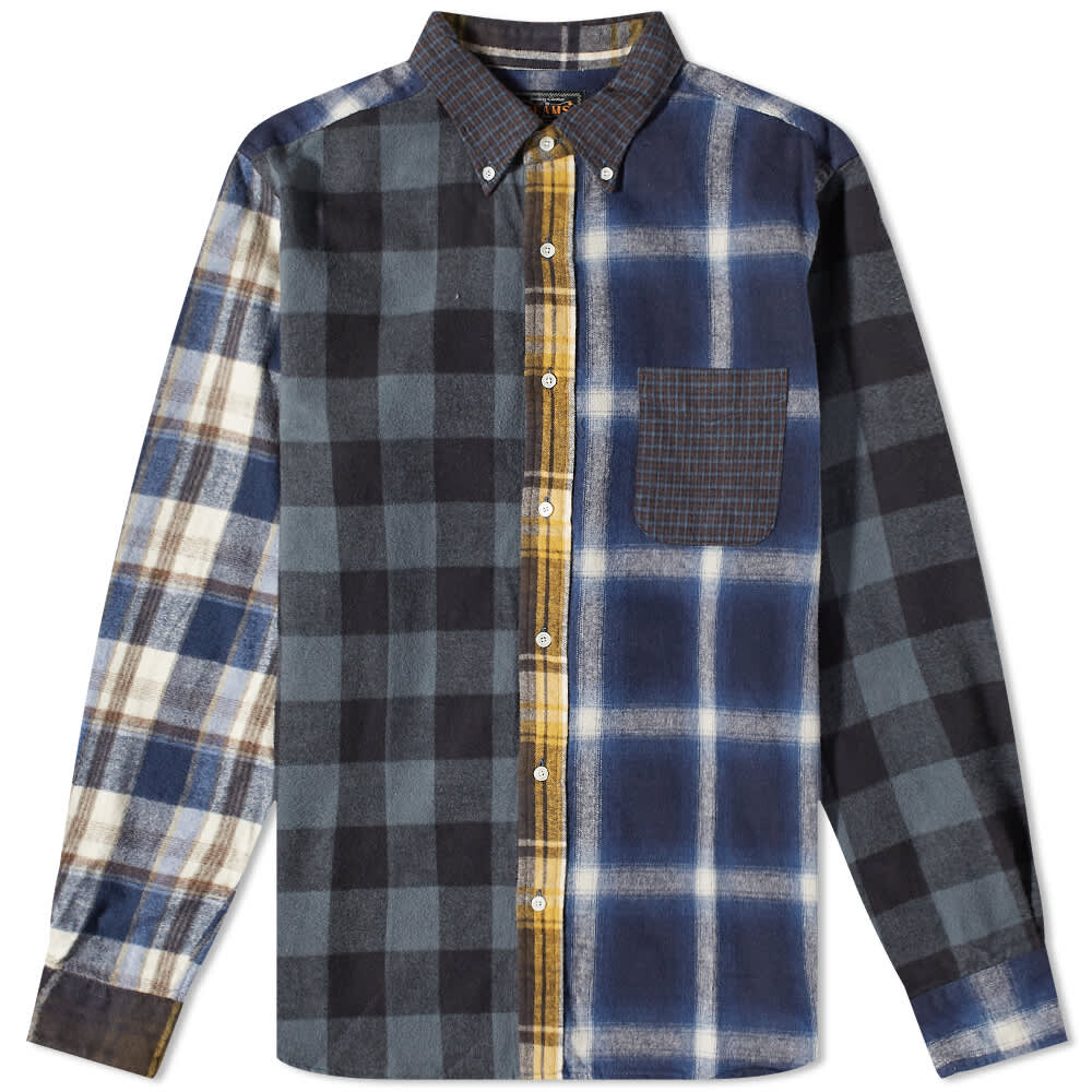 

Рубашка Beams Plus Button Down Flannel Check Panel Shirt