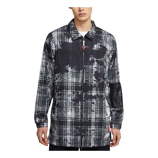 

Куртка Men's Nike Kyrie Loose Sports Printing Plaid Woven Jacket CK6752-010, черный