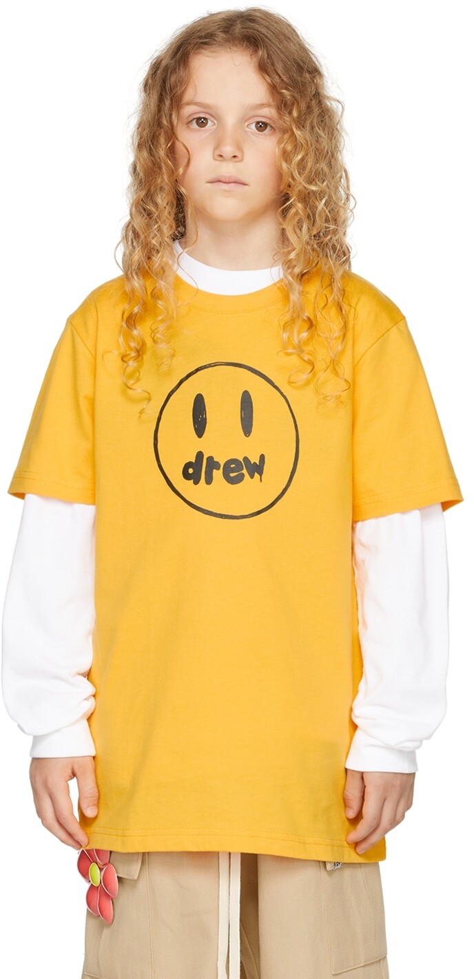 

Эксклюзивная детская футболка SSENSE с желтым талисманом drew house
