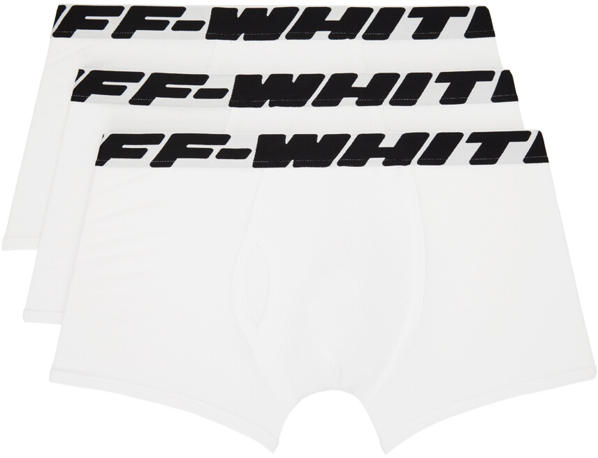 

Набор из трех белых боксеров в индустриальном стиле Off-White