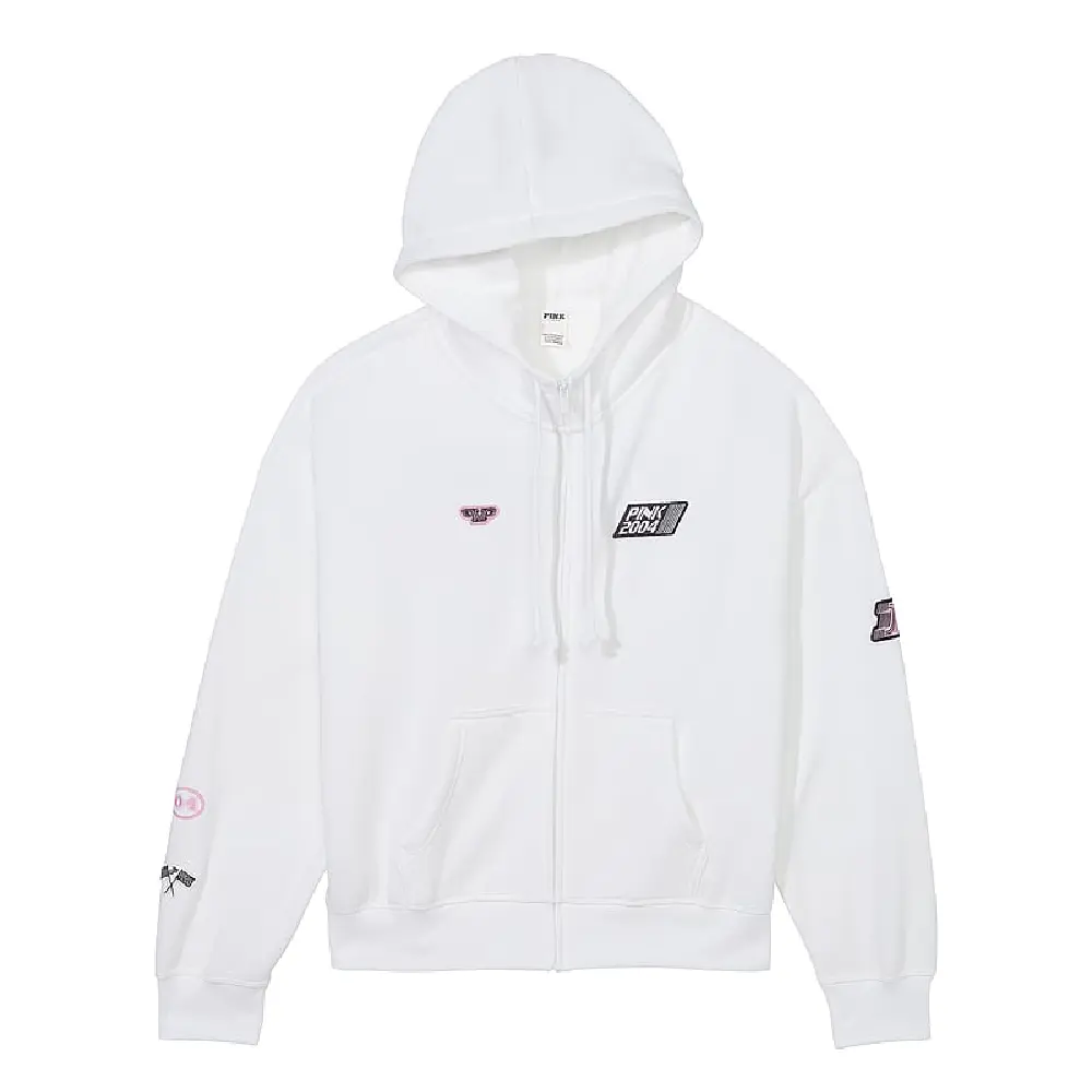 

Толстовка Victoria's Secret Pink Everyday Fleece Relaxed Full-zip, белый