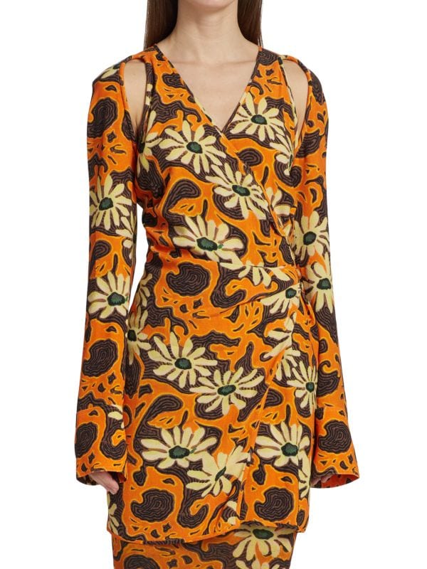 Платье Nanushka с запахом ira, оранжевый