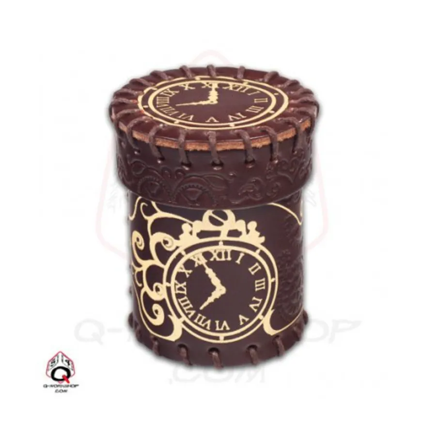 

Коричнево-золотая кожаная чашка для игры в кости в стиле стимпанк, Dice Cups (Q-Workshop)
