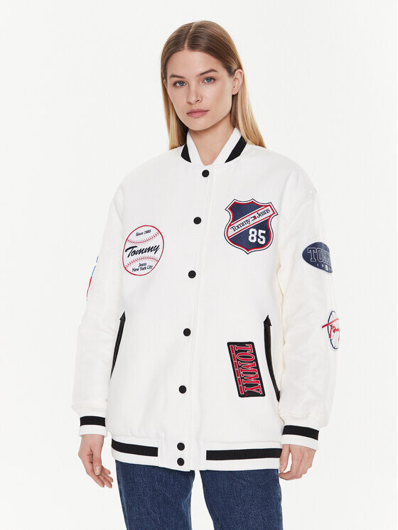 

Куртка-бомбер оверсайз Tommy Jeans, белый