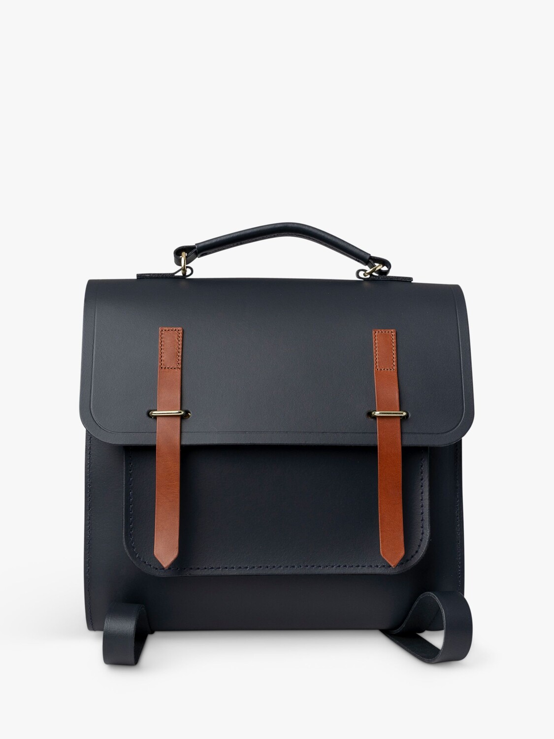 

Кожаный рюкзак Cambridge Satchel Messenger The Cambridge Satchel Company, темно-синий/загар