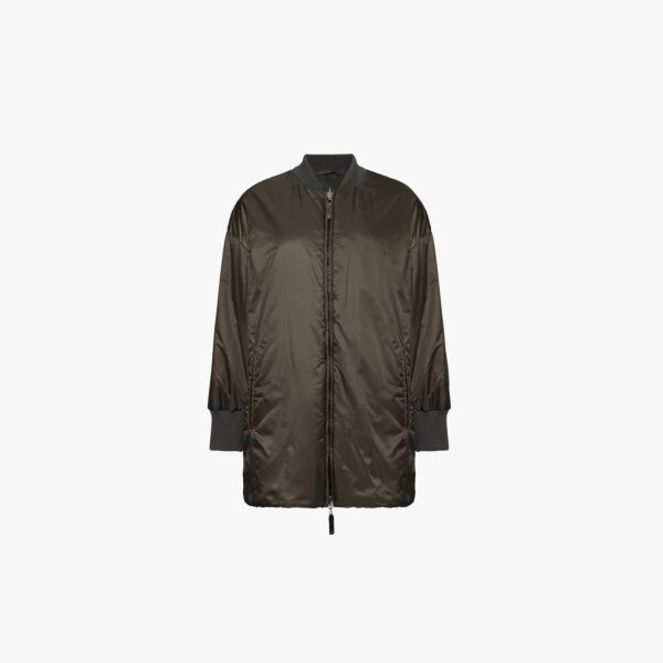 

Утепленное пальто свободного кроя с завязками на подоле Max Mara Cube, зеленый