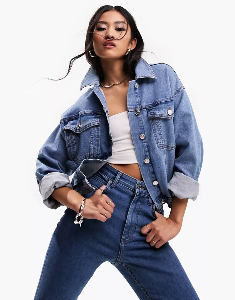 

Голубая джинсовая куртка в стиле вестерн ASOS