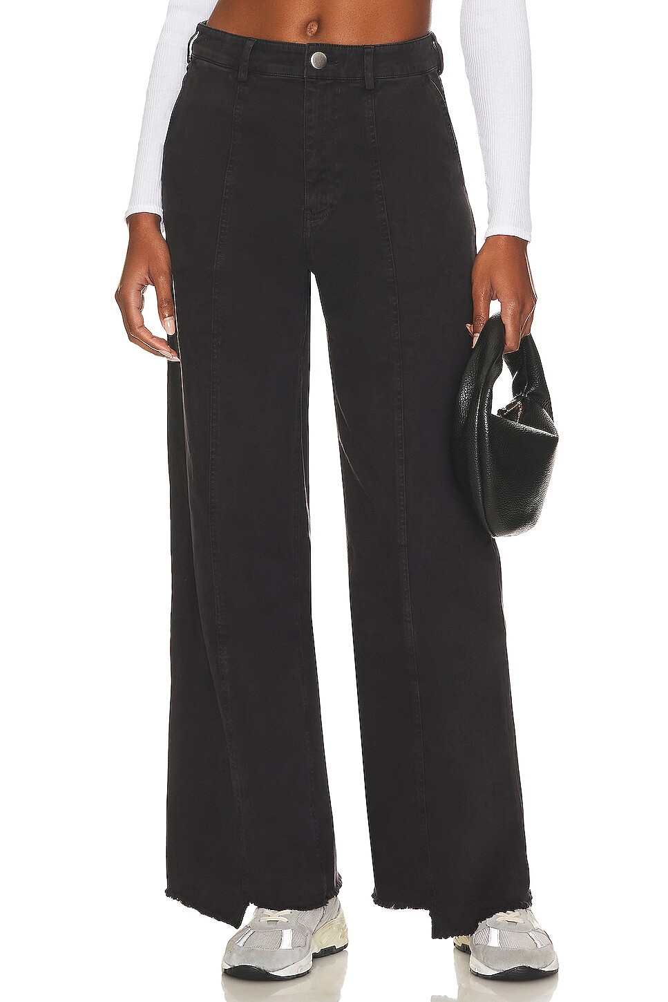 

Брюки MONROW Wide Leg Seamed, цвет Almost Black