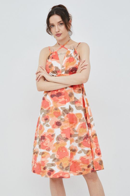 Хлопковое платье Vero Moda, оранжевый платье рубашка vero moda