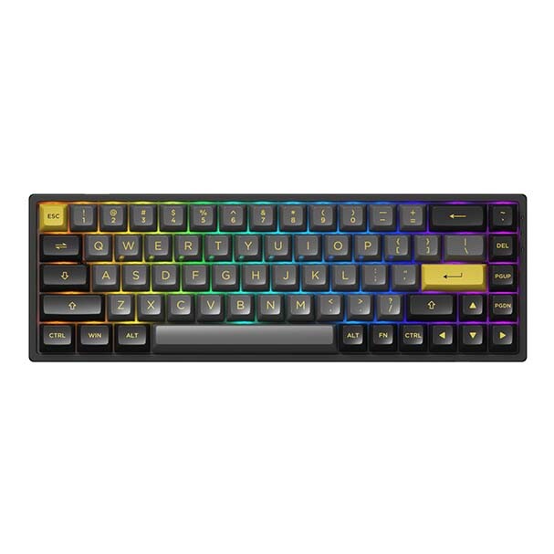 

Клавиатура беспроводная механическая Akko 3068B Jelly Purple Switch, черный/золотой