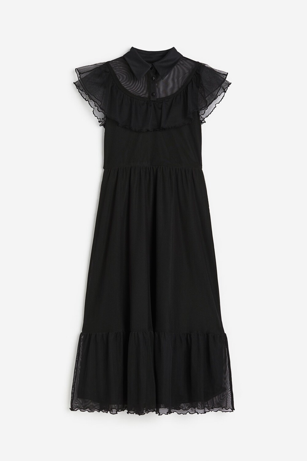 

Платье H&M Flounced Mesh, черный