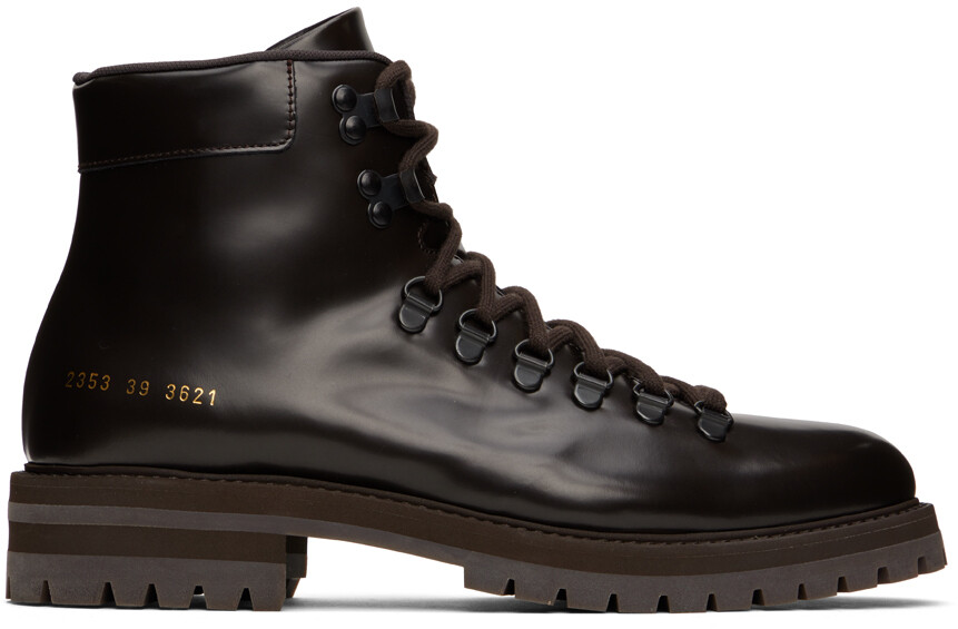 

Коричневые кожаные походные ботинки Common Projects