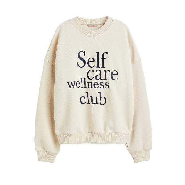 

Свитшот домашний H&M Self-care, светло-бежевый