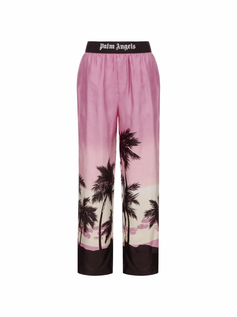 

Широкие брюки с принтом Palm Angels, Коричневый