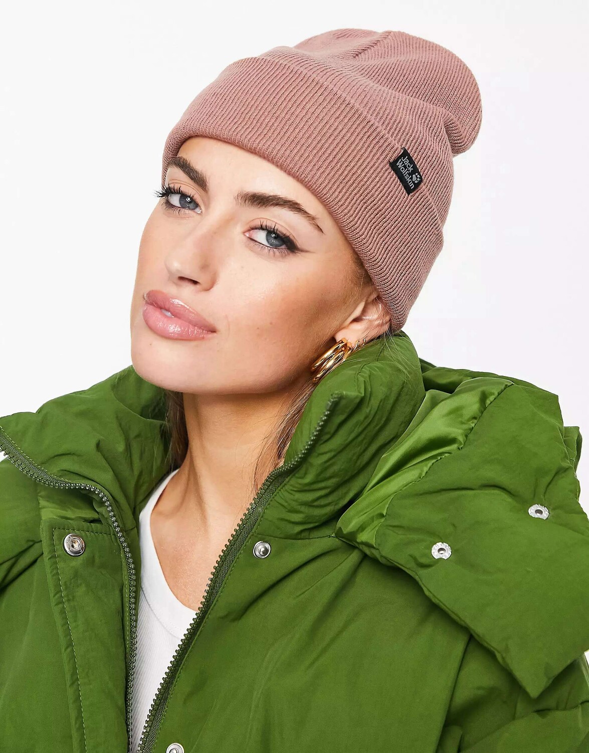 

Розовая шапка-бини в рубчик Jack Wolfskin