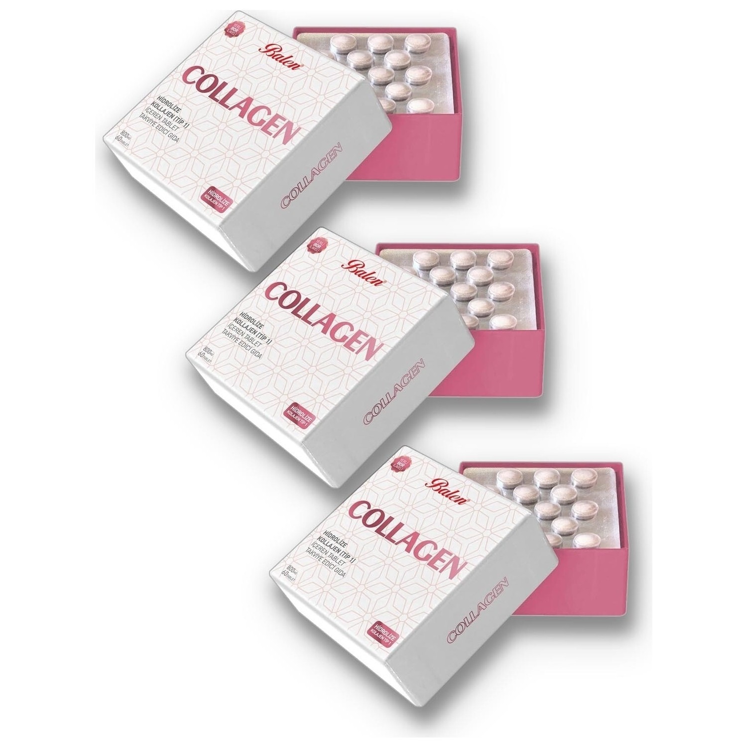 

Пищевая добавка Balen Collagen 800 мг, 3 упаковки по 60 капсул