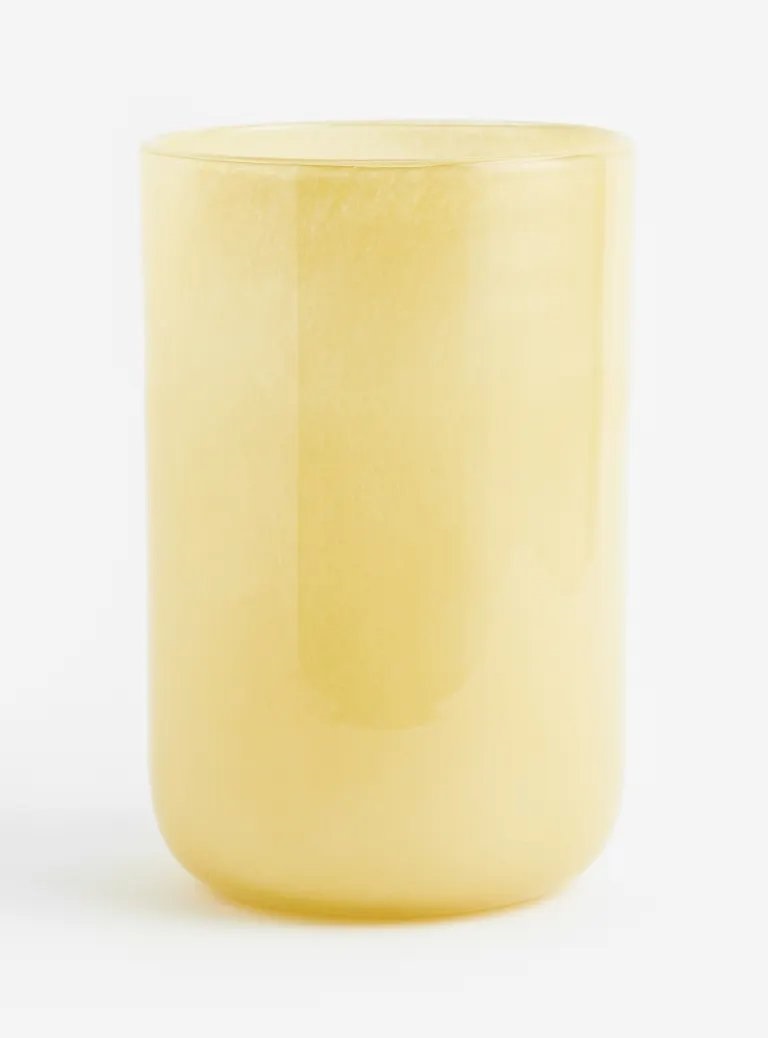 Ваза H&M Home Large Glass, жёлтый ваза цилиндр cracle blue диаметр 14 6 см высота 35 см