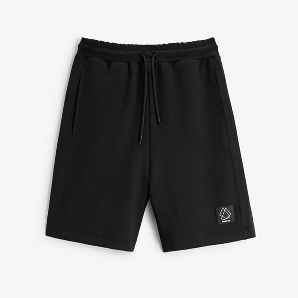 

Шорты Zara Jogger Bermuda With Label, чёрный
