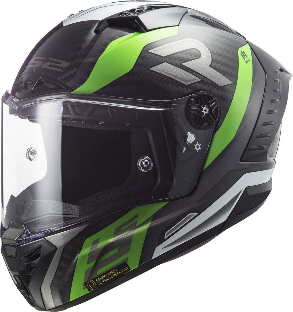 

LS2 FF805 Thunder Supra Carbon Шлем, черный/зеленый