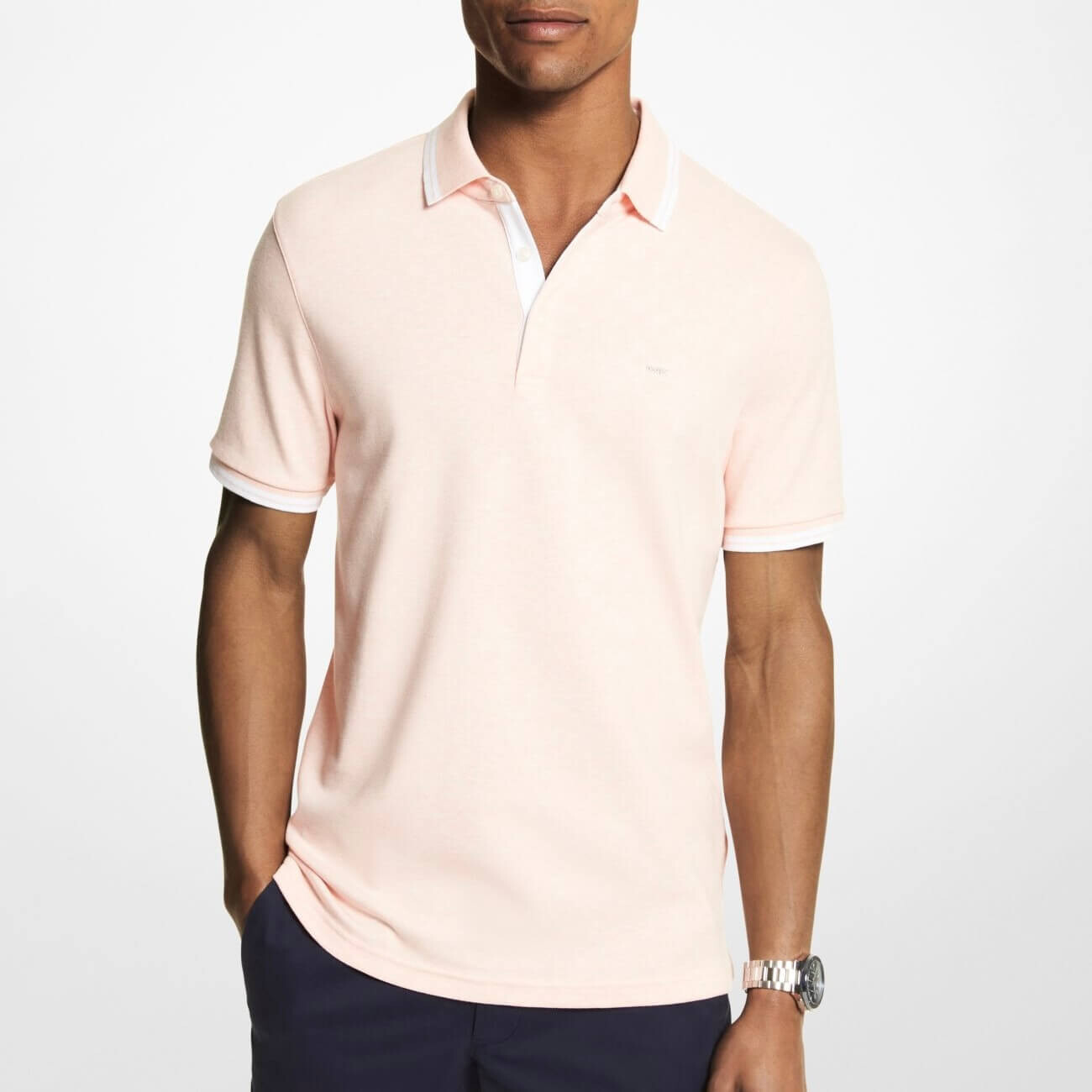 

Рубашка-поло Michael Kors Greenwich Cotton, пыльно-персиковый