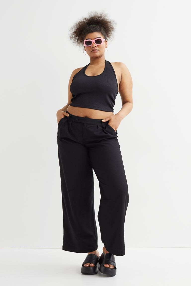 

H&M+ Элегантные брюки из твила, черный