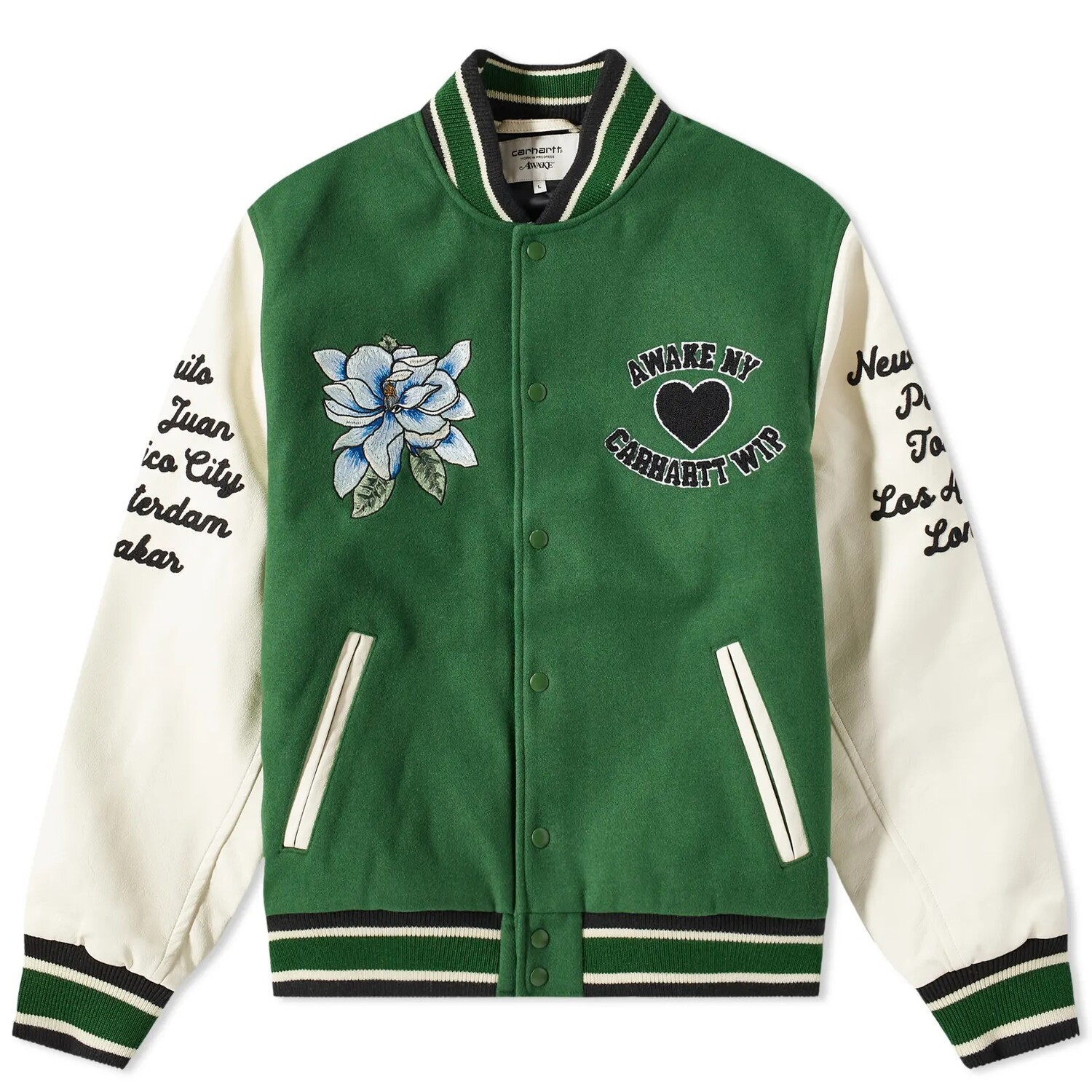 

Куртка Awake Ny X Carhartt Wip Teddy, зеленый, белый