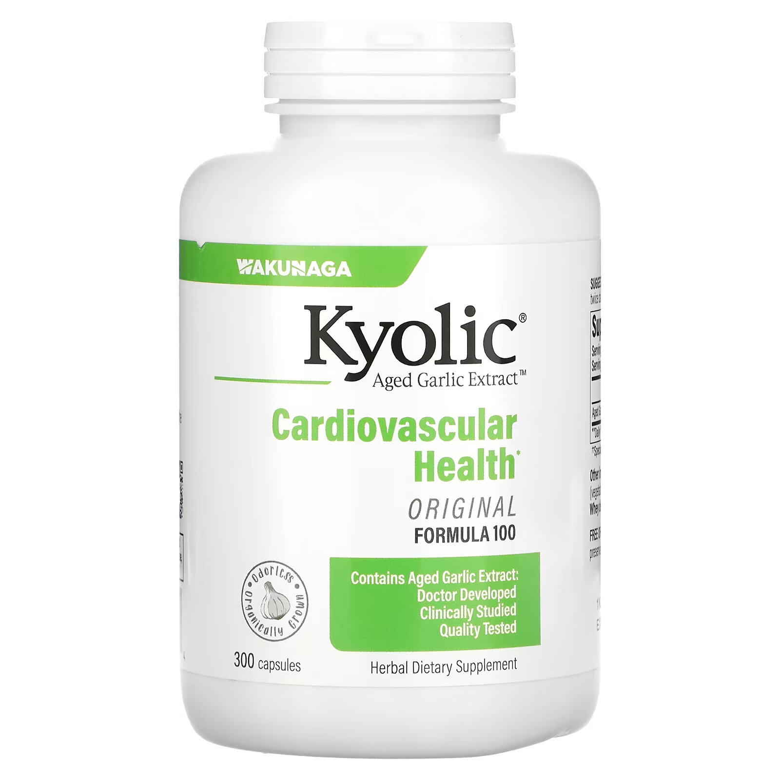 Kyolic, Aged Garlic Extract, выдержанный экстракт чеснока, для сердечно-сосудистой системы, формула 100, 300 капсул kyolic aged garlic extract выдержанный чесночный экстракт для сердечно сосудистой системы оригинальный состав 100 капсул