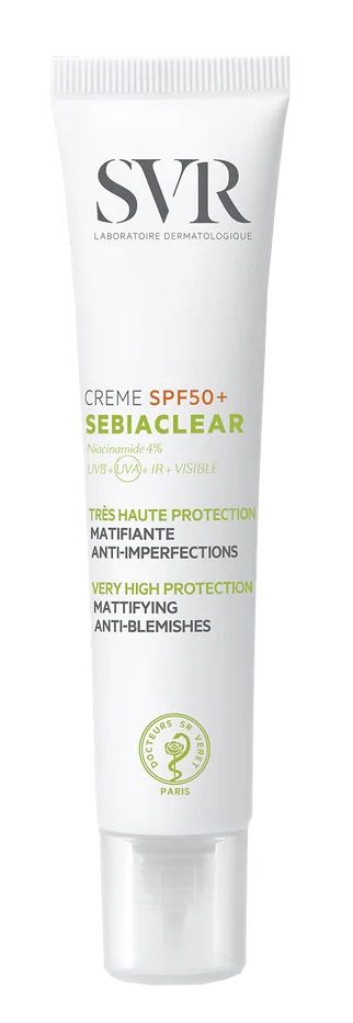 SVR Sebiaclear Creme SPF50 защитный крем с фильтром, 40 ml солнцезащитный матирующий крем для лица sebiaclear creme spf50 40мл