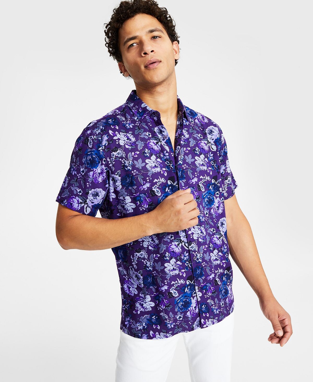 

Мужская рубашка rosco classic-fit с цветочным принтом на пуговицах, созданная для macy's INC International Concepts, темно-фиолетовый